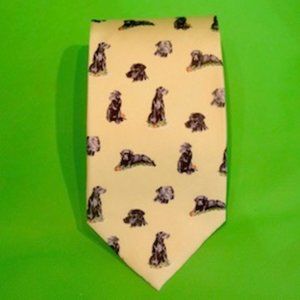 New: English Men's Silk Tie (Black Lab)